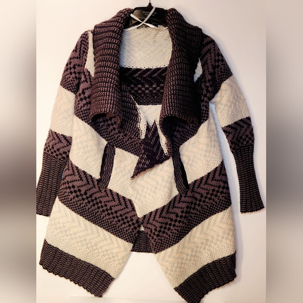 Love Stitch Purple and Cream Sweater